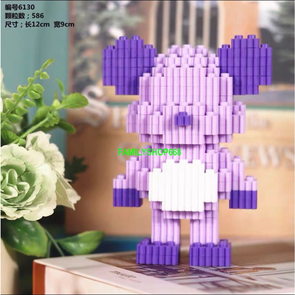 Xếp hình Gấu Bearbrick mini 12cm Đồ chơi lắp ráp nano nanoblocks mô hình Hàng Đẹp bear bricK