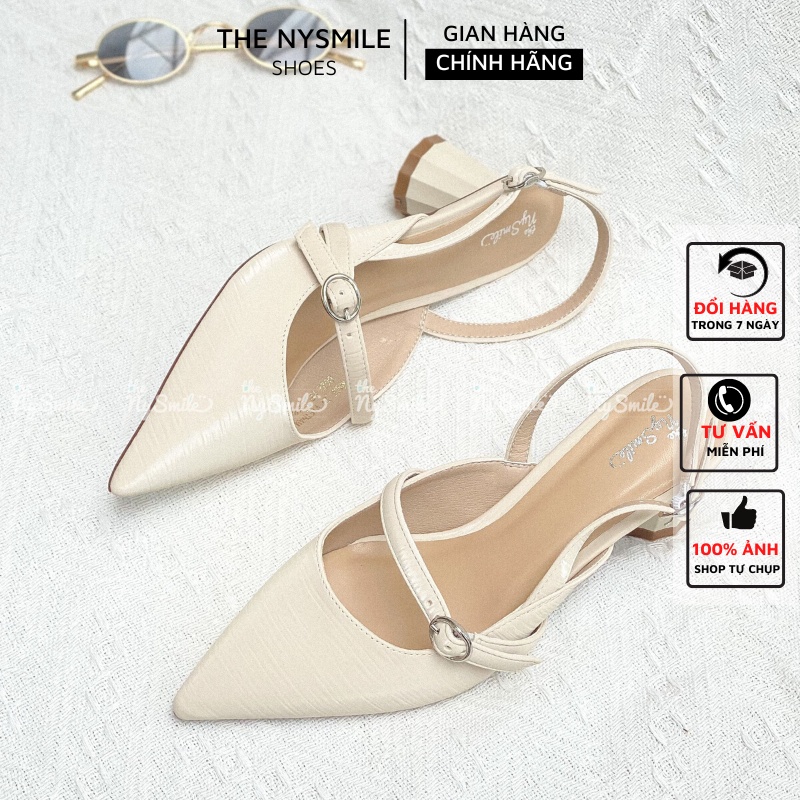 Giày cao gót bít mũi 5cm khóa quai hậu - The NySmile KATE