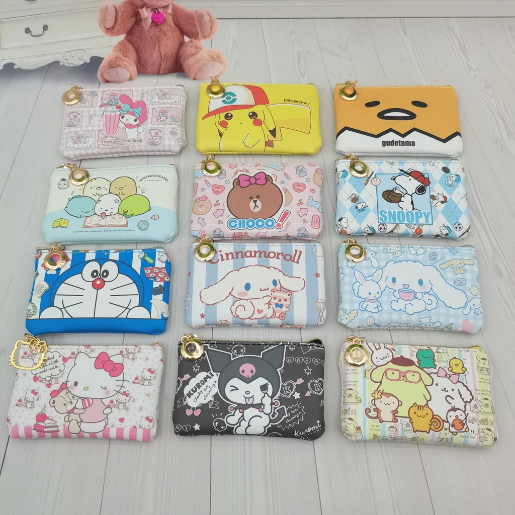 Ví Đựng Tiền Xu Mini Có Khóa Kéo Họa Tiết Hello Kitty Dễ Thương