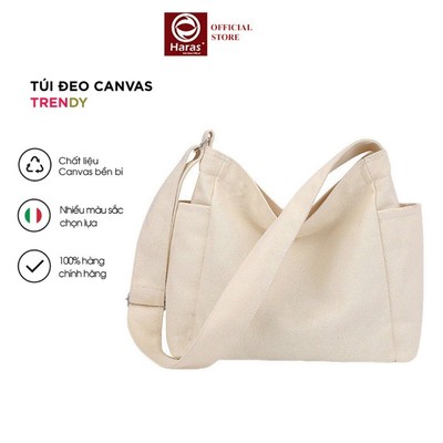 Túi Đeo Chéo Unisex Vải Canvas Hàn Quốc HARAS - HRS301