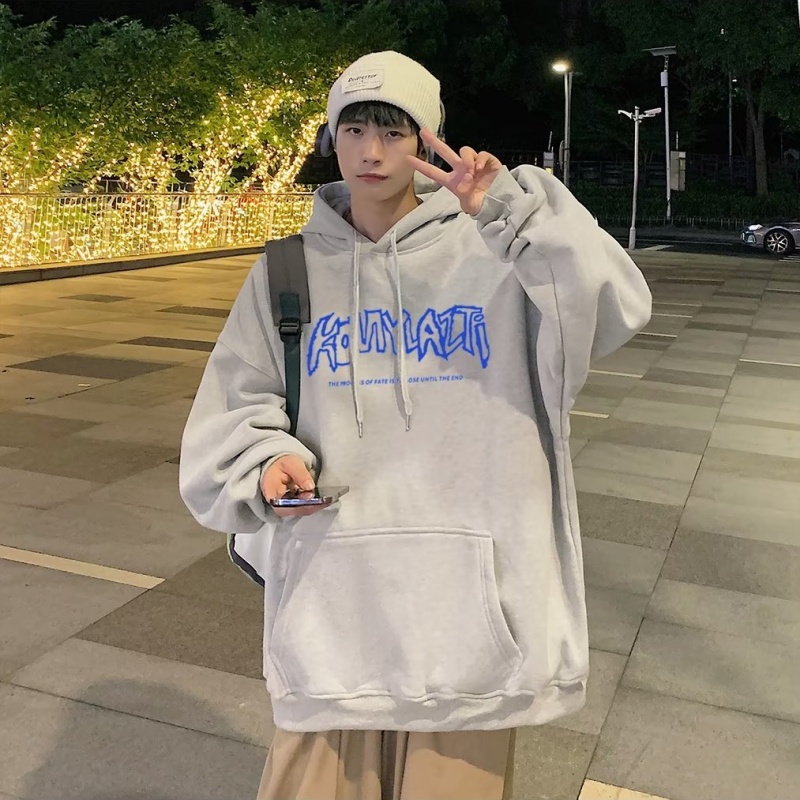 Áo hoodie Dáng Rộng Có In Chữ Thời Trang Phong Cách Hàn Quốc Cho Nam / Nữ