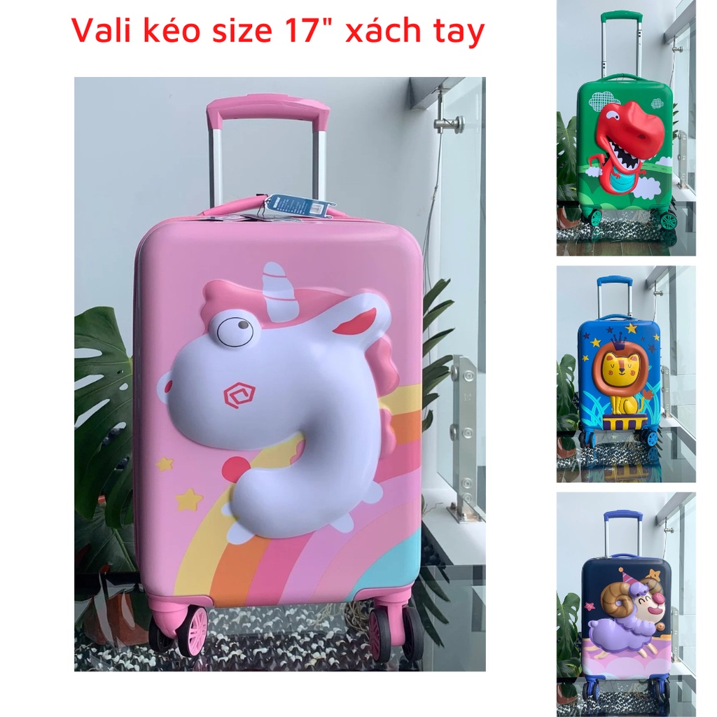 Vali Kéo Cho Bé Trai/Gái Từ 4t Size 17 inch Xách Tay BeddyBear (Khóa Mã Số, Xoay 360, Chống Va Đập)
