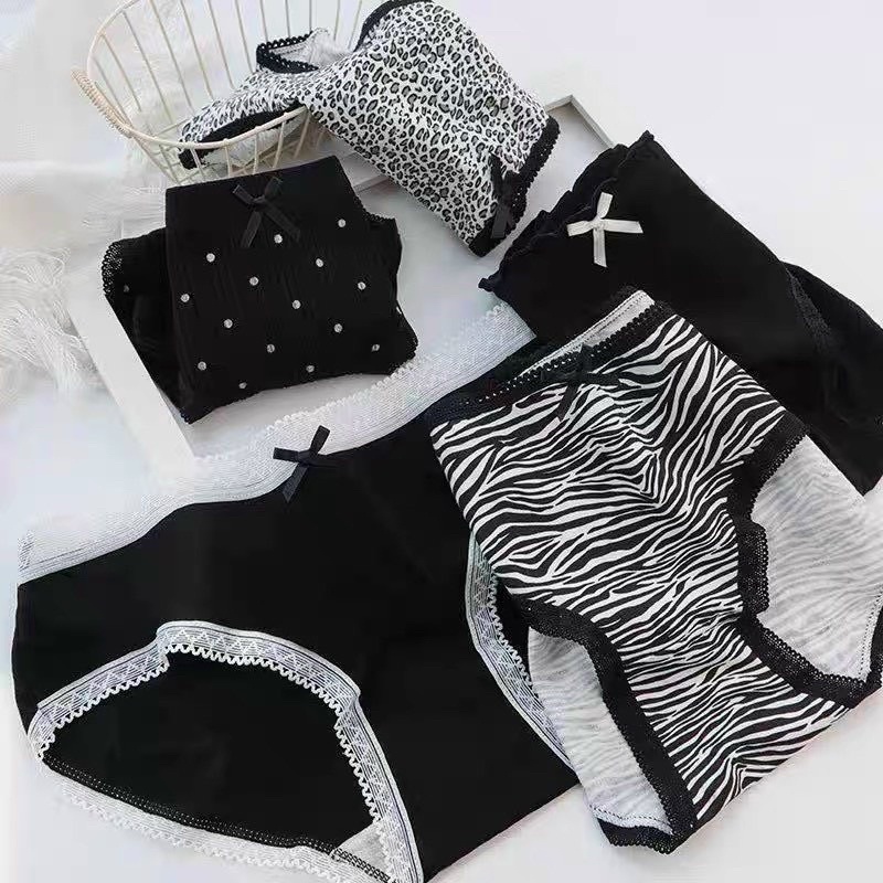 combo 5 quần lót cotton màu đen