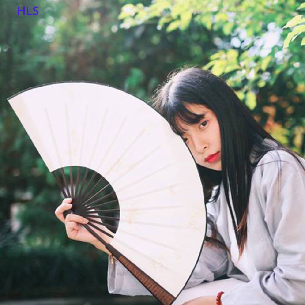Quạt Xếp Cầm Tay Bằng Vải Lụa Trơn Phong Cách Trung Hoa Trang Trí Tiệc Cưới