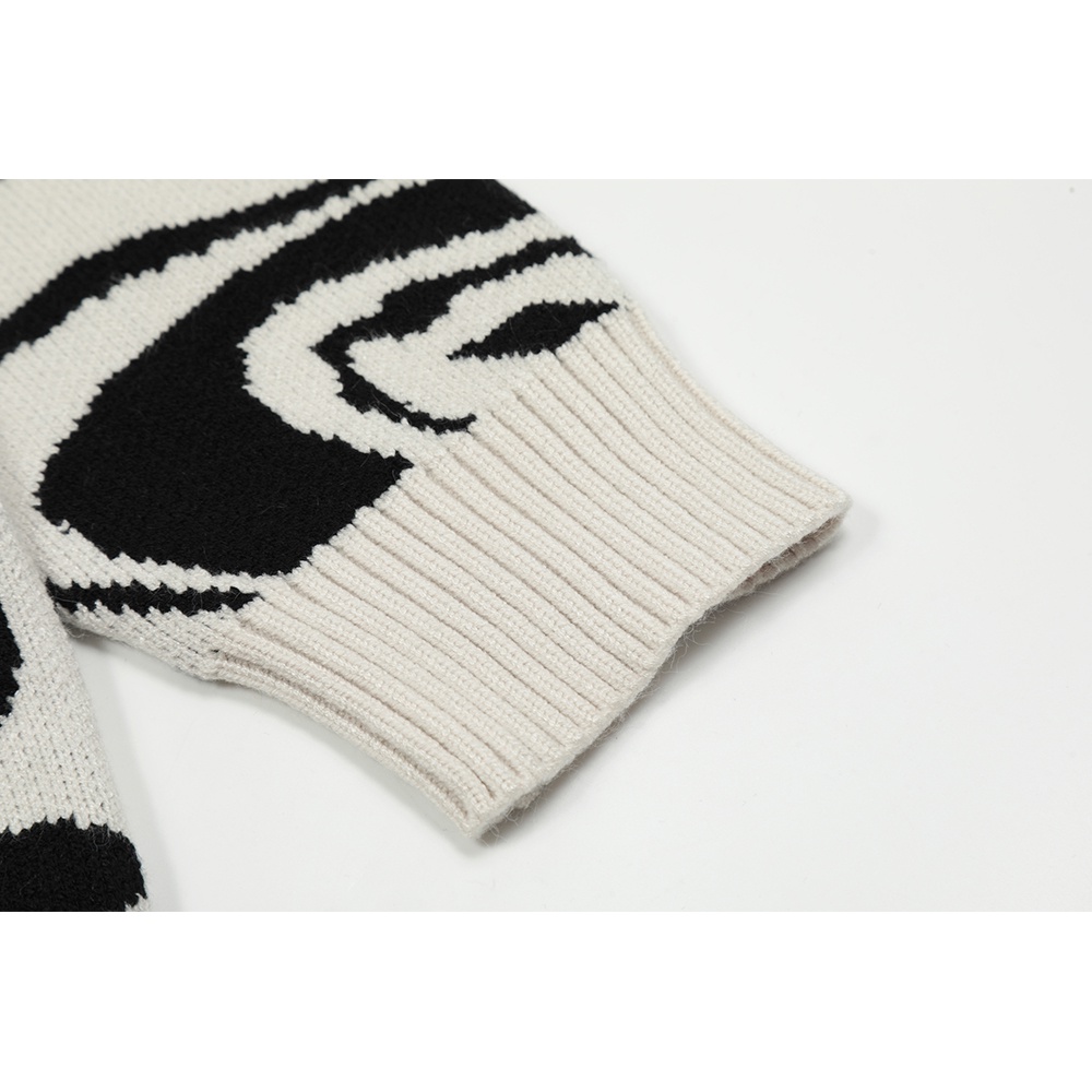Áo Sweater Dệt Kim Chui Đầu In Biểu Tượng Jacqard Thời Trang Mùa Thu Cho Nam Giới