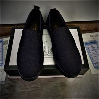 💗MILANO SHOES💗 Giầy lười vải full đen nam  giá tại kho, đẹp thời trang mẫu mới nhất