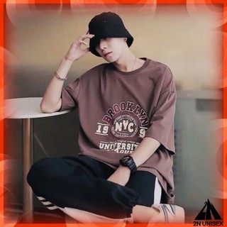 Áo thun tay lỡ nam unisex thời trang form rộng Brooklyn