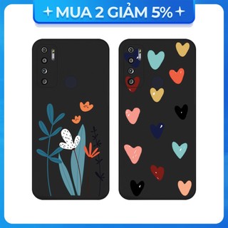 Ốp lưng vsmart joy 3/joy 4/bee 3/...dẻo đen in hình hoa trái tim