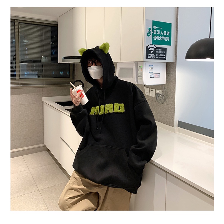 Áo Hoodie Nỉ Unisex Có Tai Gấu HDGD, Áo Hoodie Nỉ Nam Nữ Dáng Thụng Có 2 Màu
