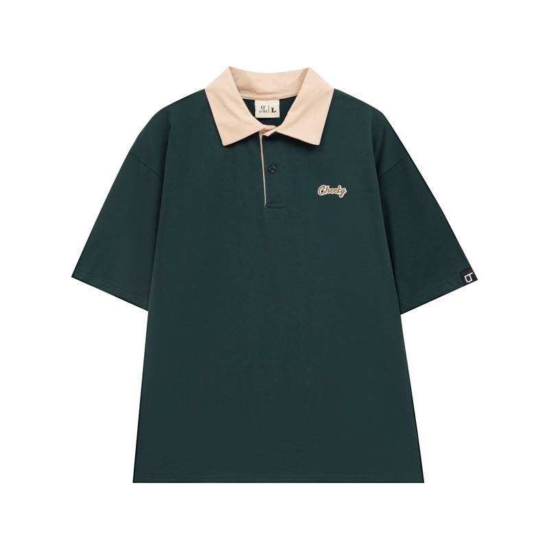 Áo Polo Phối Màu Unisex Cheecky Chất Liệu 100% Thun Cotton Lạnh Cute Trẻ Trung