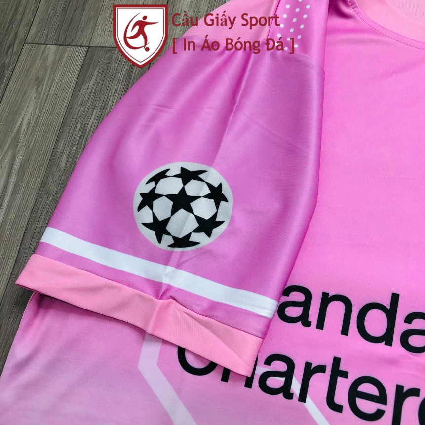 Bộ Quần Áo Bóng Đá Liverpool Trắng Hồng Thun Thái