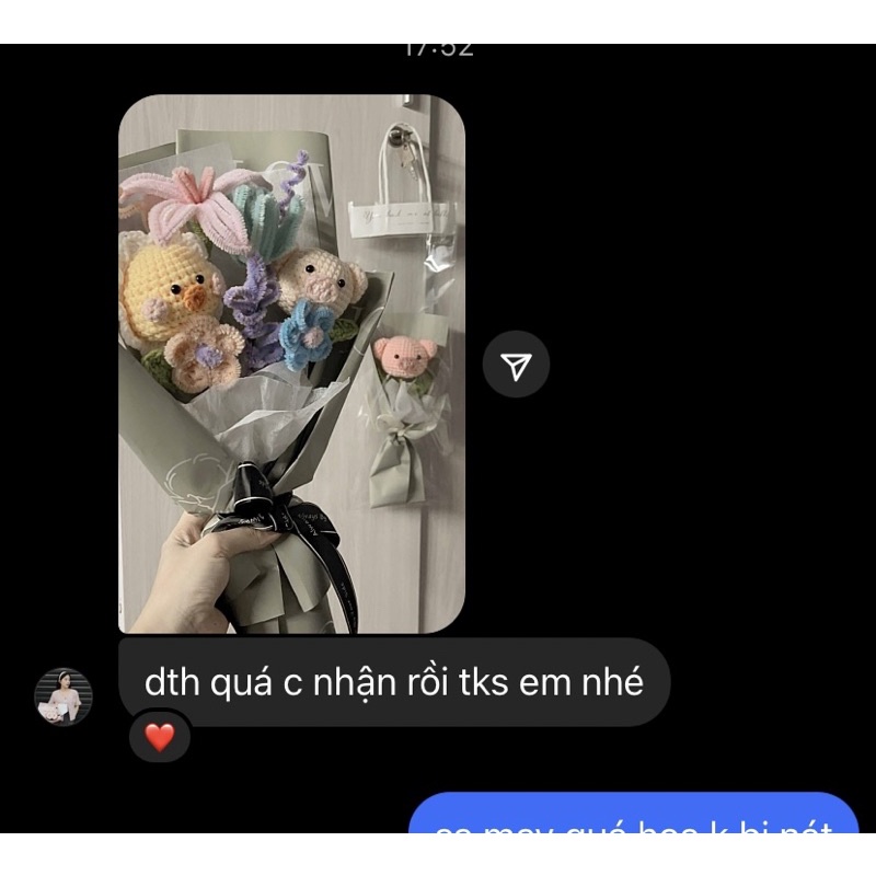 Bó hoa len mix kẽm nhung