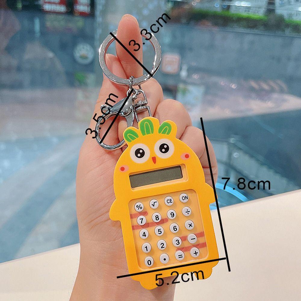 Móc Khóa Máy Tính Bỏ Túi Siêu Mỏng Họa Tiết Cà Rốt Hoạt Hình Dễ Thương