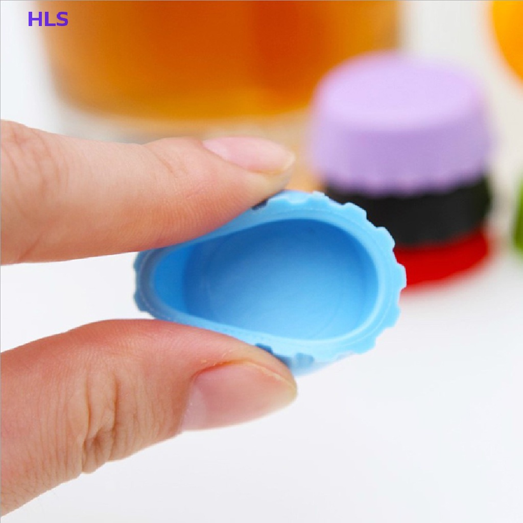 Bộ 6 Nắp Đậy Chai Bia Bằng Silicone Tái Sử Dụng Tiện Lợi