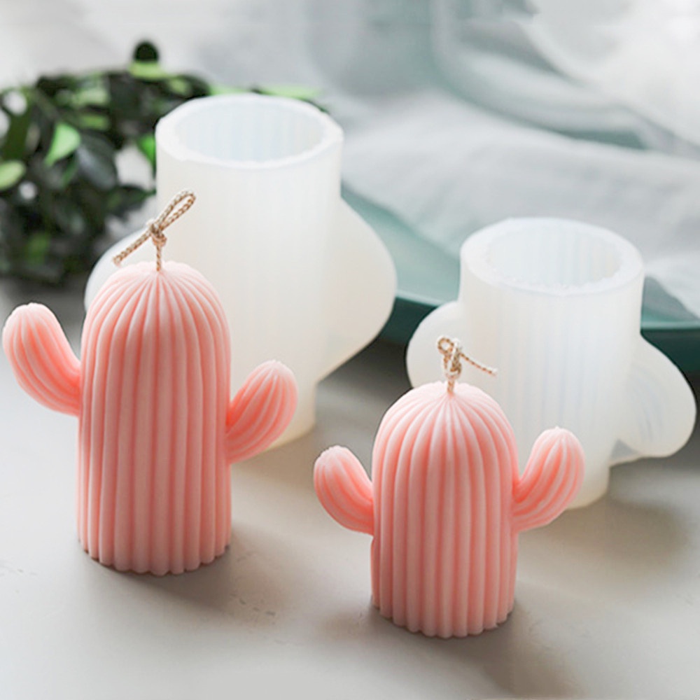 Khuôn Làm Nến Xà Phòng Hình Cây Xương Rồng Bằng Silicone