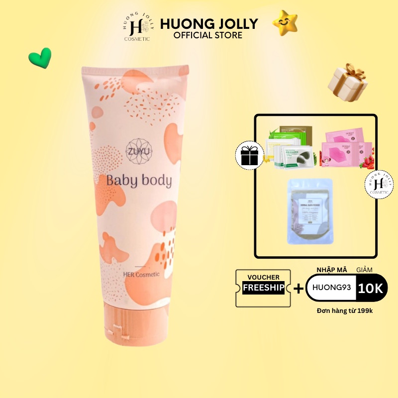 Kem Body Dưỡng Trắng Da Dưỡng Ẩm Toàn Thân, Make Up Da Baby Body Zuyu 250ml