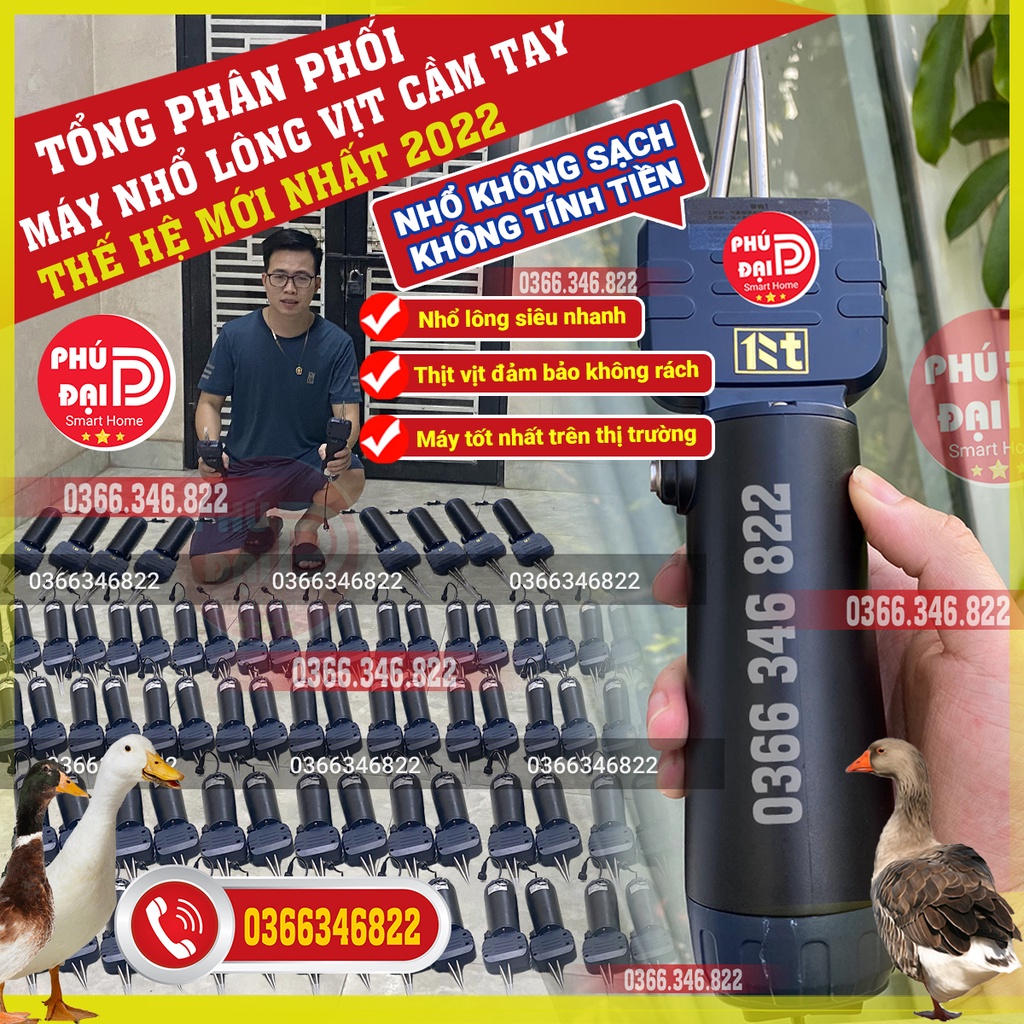 Máy nhổ lông vịt cầm tay thế hệ mới 2022 PHÚ Đại - Chuyên nhổ lông măng vịt,lông ngắn và lông mới nhú