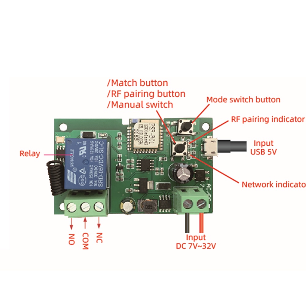 Mô Đun Công Tắc WiFi Không Dây Thông Minh USB 5V