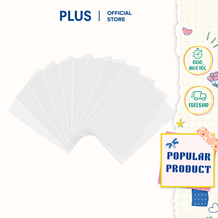 Combo 100 bìa tép PLUS nhựa màu trắng đựng hồ sơ