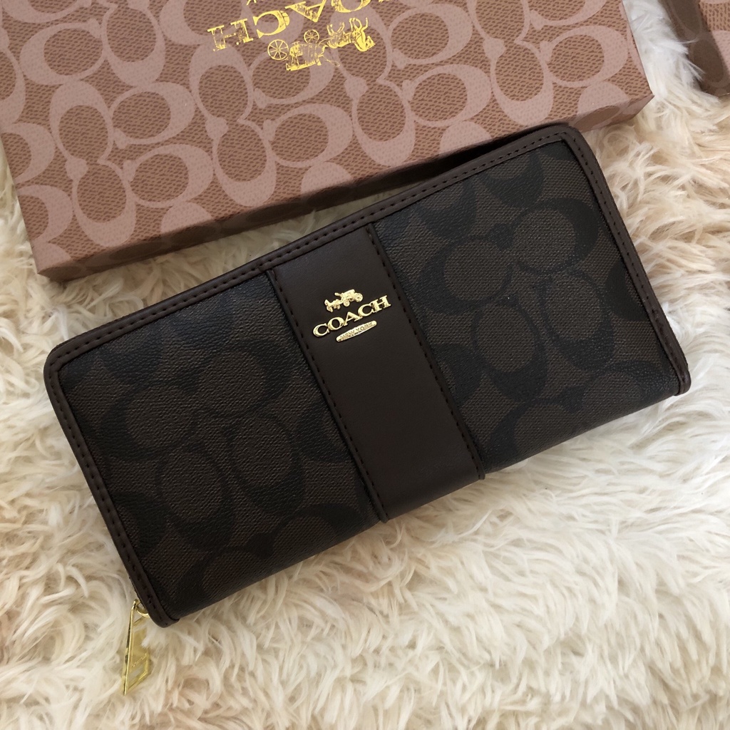 Ví kéo khóa coac 2 mầu nam nữ fullbox