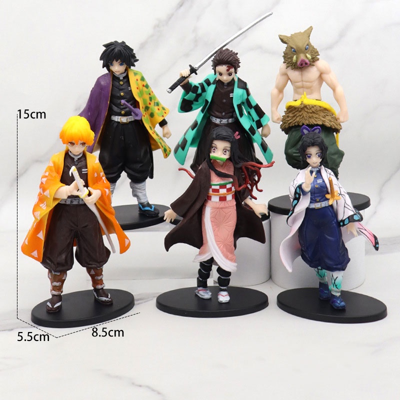 Mô hình Tanjirou, Nezuko, Zenitsu, Inosuke, Giyuu , Shinobu Thanh gươm diệt quỷ Figure Toystationvn