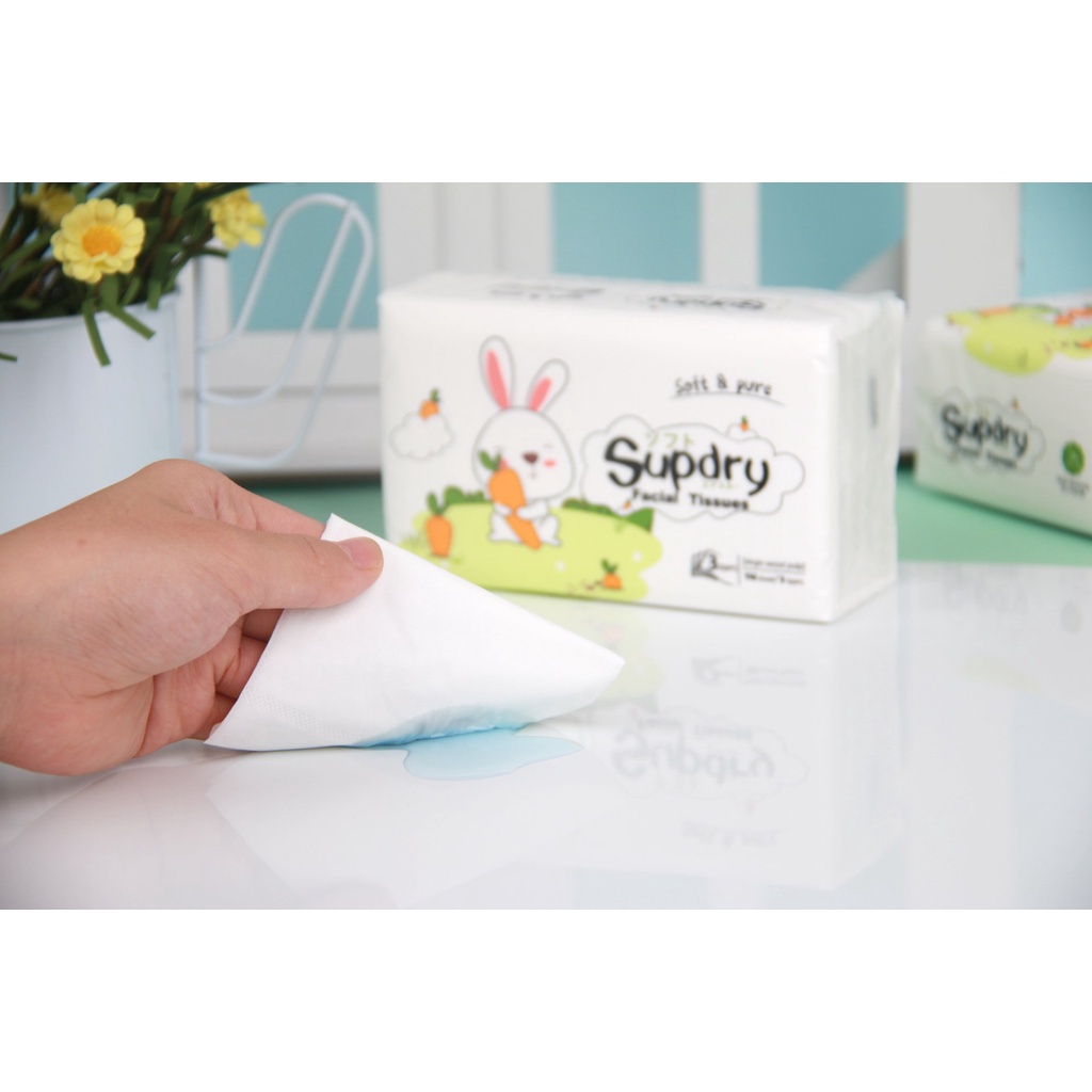 Khăn giấy khô Supdry 3 lớp cao cấp 110 tờ dai, mịn