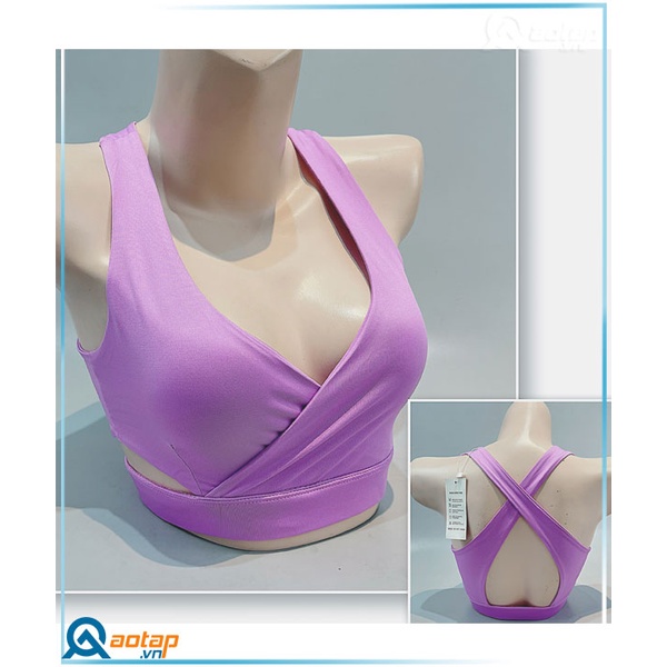 Áo bra tập thể thao cho nữ - Áo cut eo đắp chéo trơn nhiều màu
