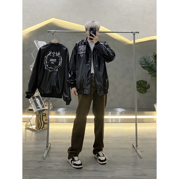 ÁO KHOÁC BOMBER FULL DA CHỮ THẬP