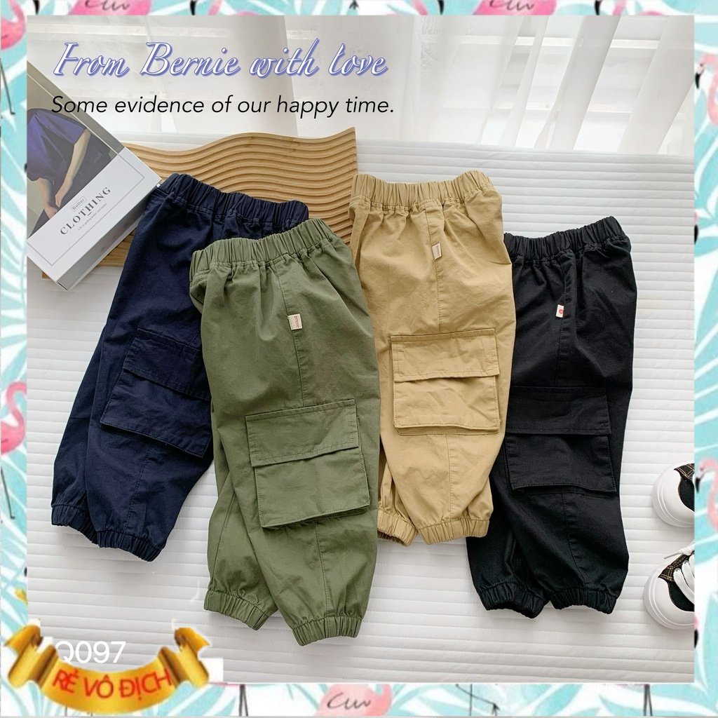 Quần Kaki trẻ em nam túi hộp 1-6 tuổi nhiều màu hãng BERNIE, Quần dài bé trai kiểu dáng khỏe khoắn thời trang