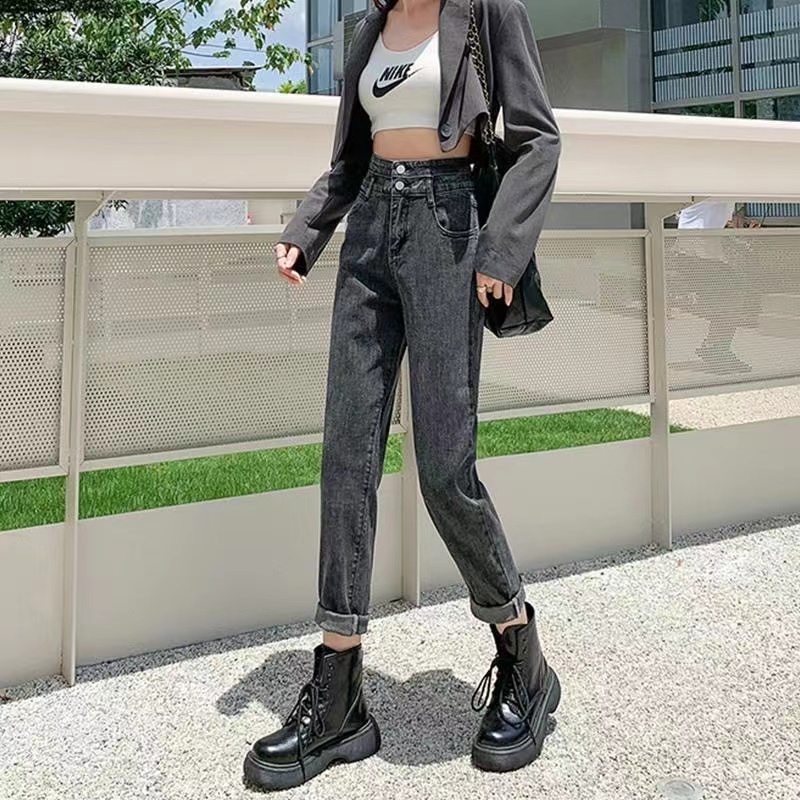 NRVP Quần Jean Dài Dáng Rộng Thời Trang Mùa Đông Hàn Quốc 2023