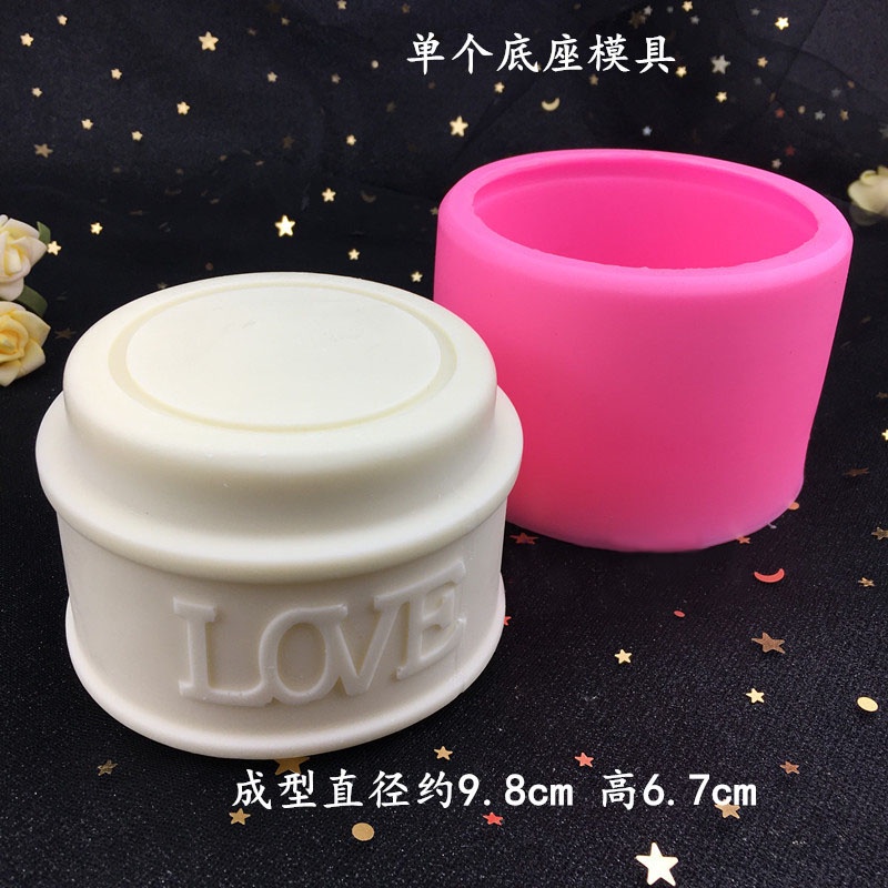 Hình Chữ Nhật Tròn Hình Kim Cương Đế Hình Học Thạch Cao Khuôn Silicon Tự Làm Xe Hương Liệu Khuếch Tán Đá Coaster Bàn Xoay Khuôn Xi Măng