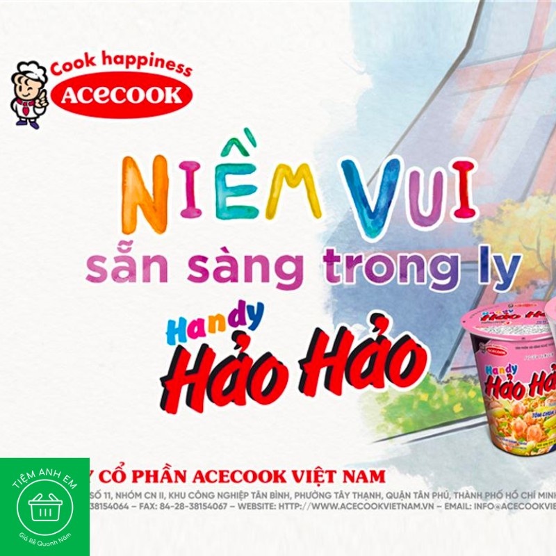 Mì Handy Hảo Hảo Chua Cay, Tôm Yum, Thịt Bằm Bí Đỏ, Lẩu Nấm Thập Cẩm Ly 66g/67g
