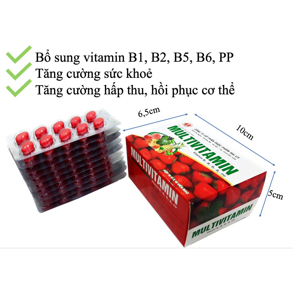 Vitamin tổng hợp Multivitamin DAIUY bổ sung vitamin, tăng cường sức đề kháng và miễn dịch (Hộp 100 viên)