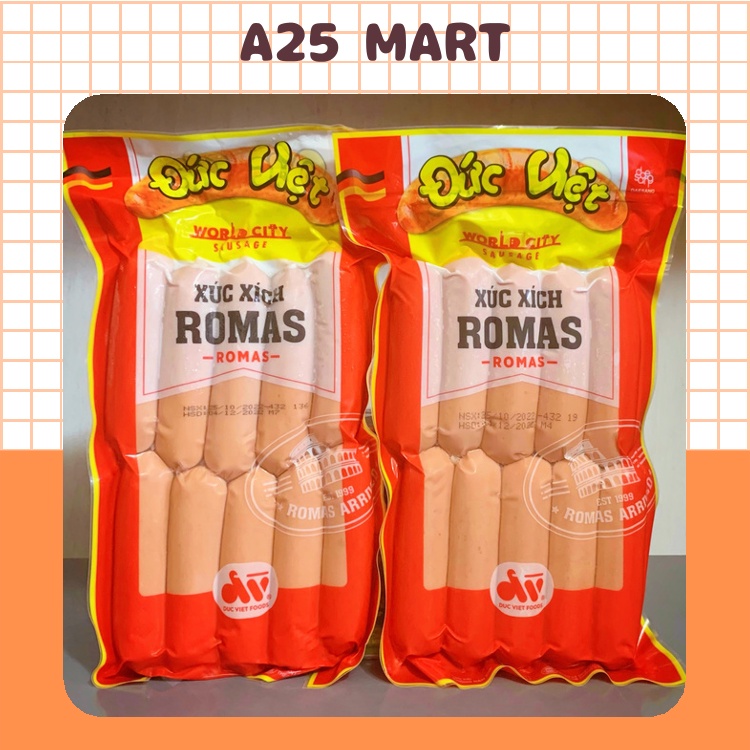 Xúc Xích Romas Đức Việt Đỏ Gói 500g (10 Cái)