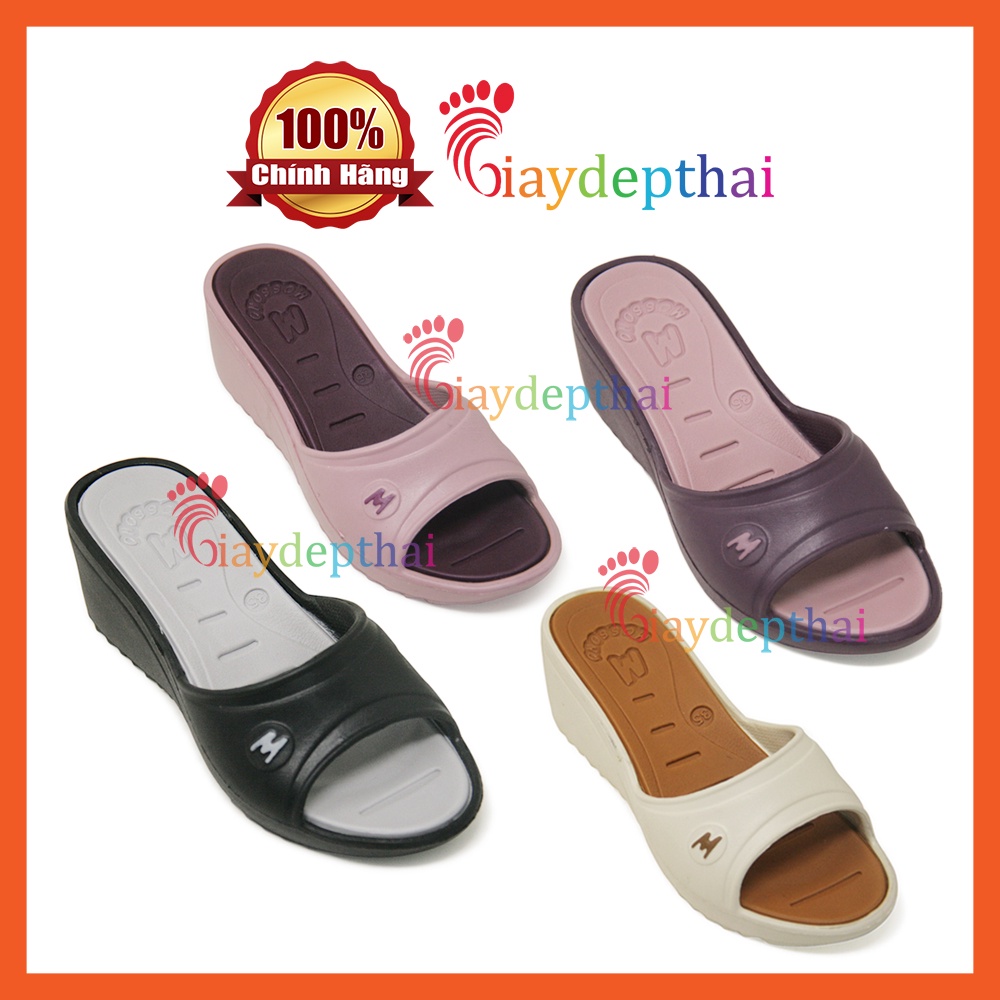 Dép nữ nhựa đúc siêu mềm Thái Lan đế xuồng Mossono YW542 (4 phân)
