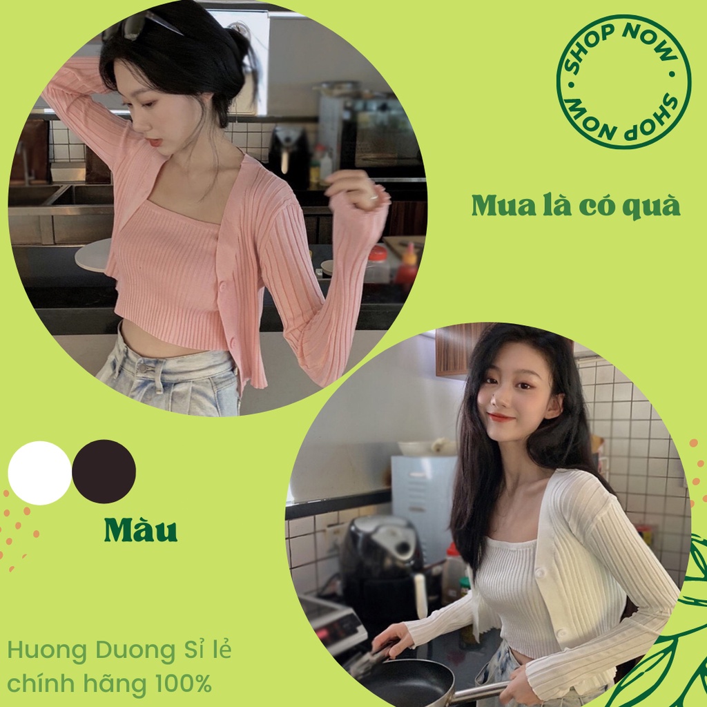Set Áo khoác mỏng Cardigan kèm áo 2 dây,Set Áo Hai Dây + Áo Khoác Cardigan