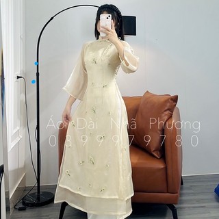 Áo dài thêu tay “hạ chi”_áo dài thiết kế may sẵn,áo dài cao cấp hàng độc quyền