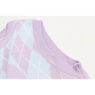 Áo gile len thỏ tím pastel siêu xinh