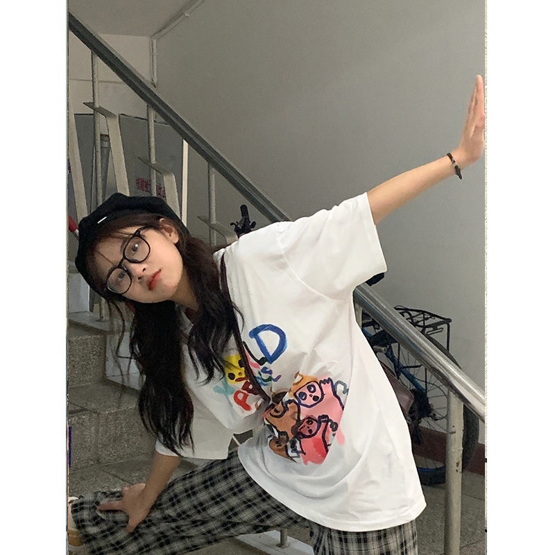 NRVP Áo Thun Unisex Mùa Hè Dáng Suông Tay Cộc Phong Cách Hàn Quốc Cho Nam Nữ