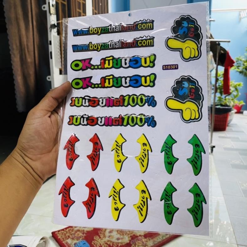 Combo nguyên vỉ tem logo keo nổi thái lan
