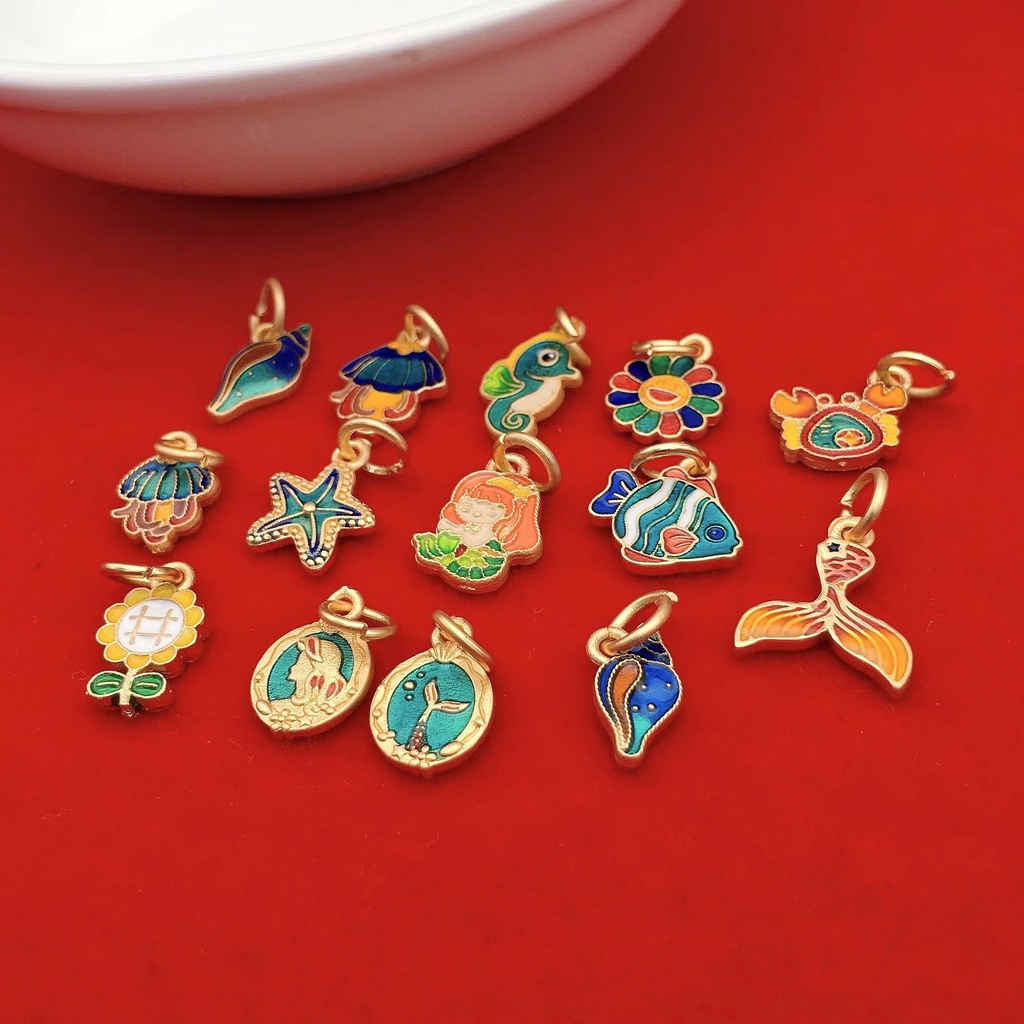 Phụ Kiện Hạt Vàng Kim Tráng Men Phụ Kiện Làm Trang Sức diy