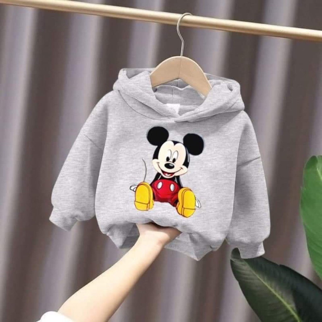 Áo nỉ hoodie trẻ em dành cho bé trai bé gái 8-25kg, hoodie cho bé in hình chuột mickey dễ thương,hàng may kĩ.HOODIE68