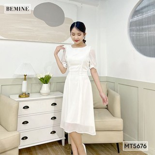 Đầm suông basic cột nơ sau BEMINE MT5676