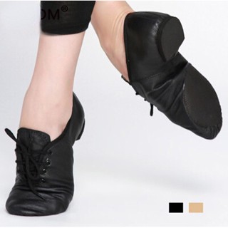 Jazz Ballet Khiêu Vũ Giày Nam Nữ Da PU Buộc Dây Mềm Nhảy Múa Giày Cho Bé Trai Đen Tan Thể Thao Điểm Giày