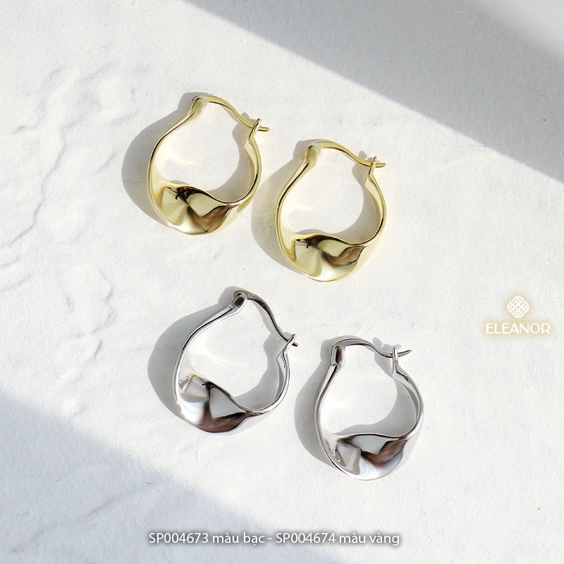 Bông tai nữ chuôi bạc 925 Eleanor Accessories hình cung xoắn dáng bassic phụ kiện trang sức 4673