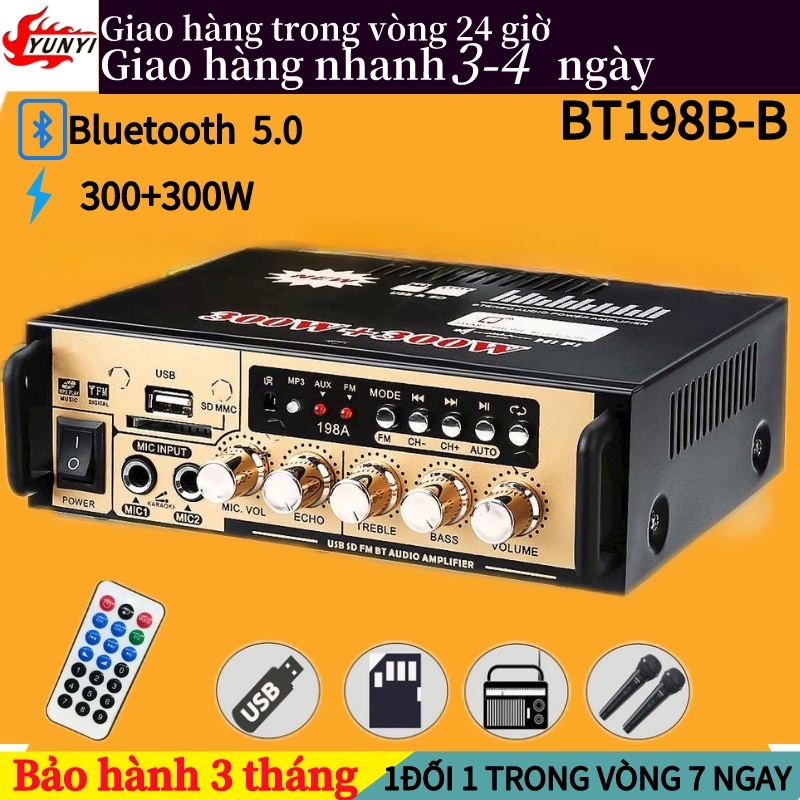 Amply Mini Bluetooth Karaoke BT-198B ghi âm Cao Cấp Loại Tốt Công Suất Cực Lớn, Tự Động Lọc Nhiễu, Đa chức năng