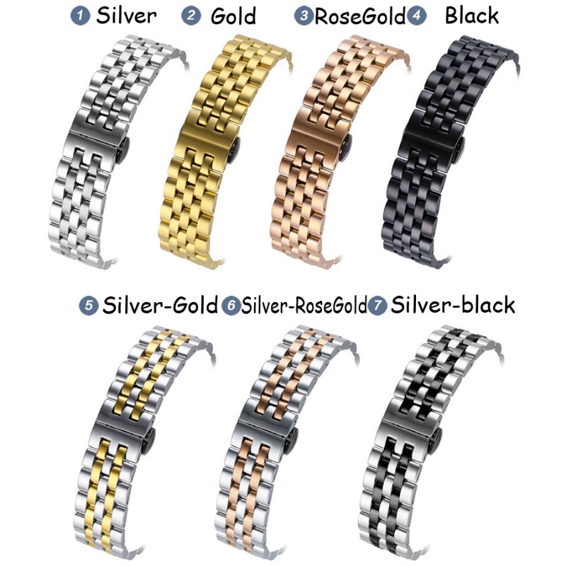 Dây Đồng Hồ Thay Thế Bằng Thép Không Gỉ Đầu Dẹt Và Cong Cho 18 19 20 21 22mm 24mm 26mm