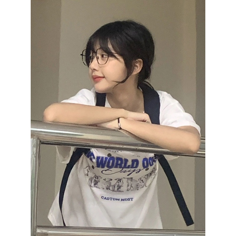 NRVP Áo Thun Unisex Mùa Hè Dáng Suông Tay Cộc Phong Cách Hàn Quốc Cho Nam Nữ