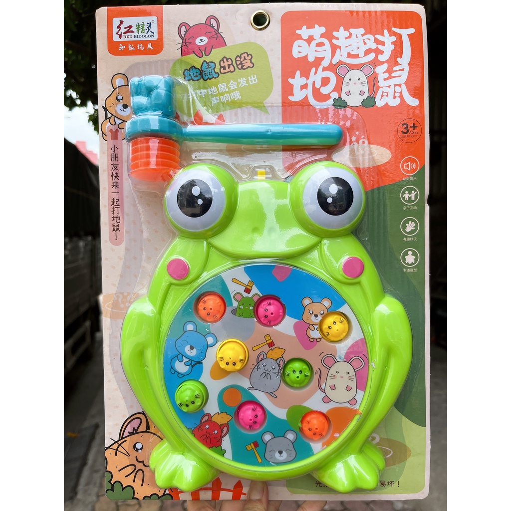 Vỉ đồ chơi ếch búa đập chuột Lam anh store, TẶNG KÈM PIN