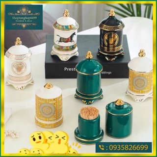 (Có sẵn )Hộp đựng tăm gốm sứ cao cấp
